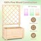 Costway 1/2 PCS 40" Tall Wooden Raised Garden Bed with Lattice Trellis for Climbing Vine